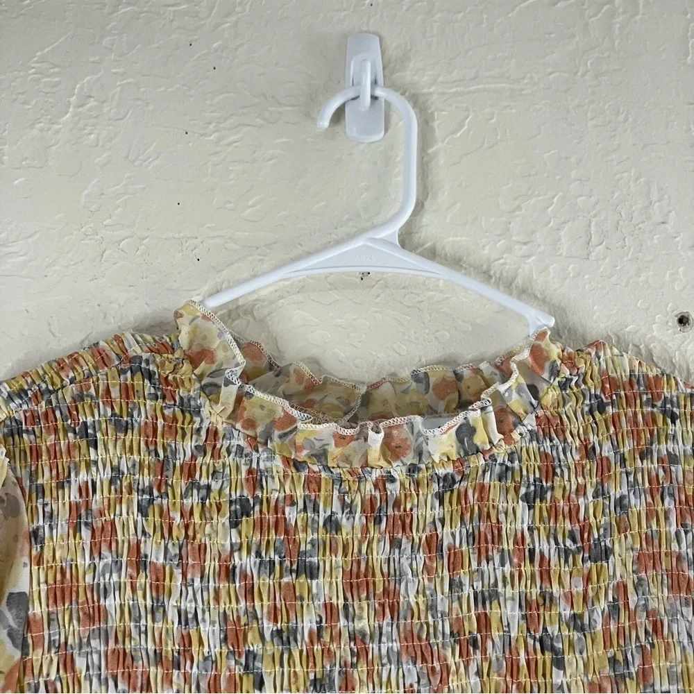 EUC, Petal & Pup Yellow Pleated Mini Dress Mock Neck,SZ 10 - Picture 6 of 14